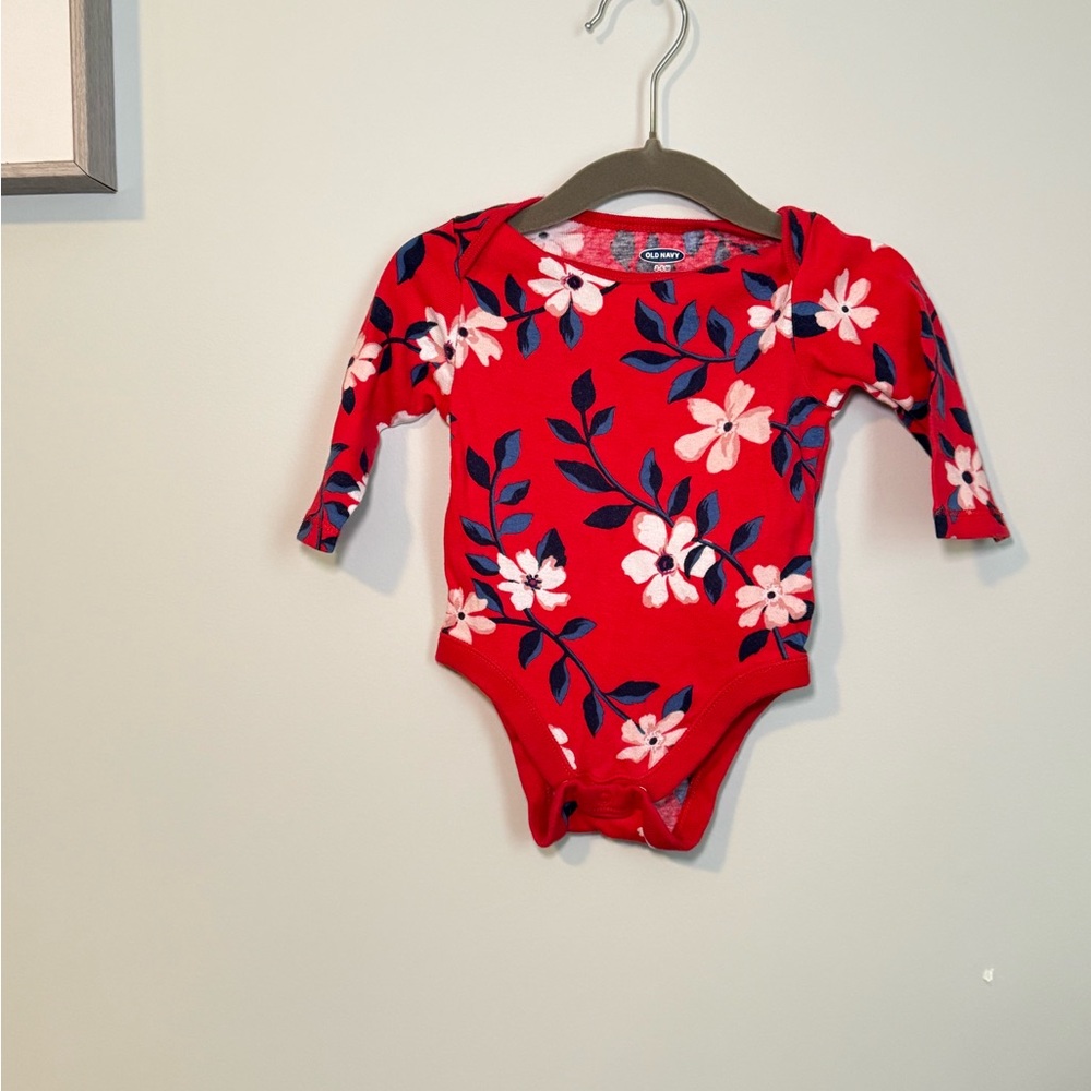 Red Floral Kids Onesie